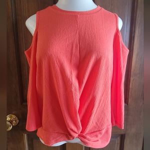 Michael Kors Sz S Cold Shoulder Orange P2P 17 L 23